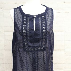 Sheer Navy Top